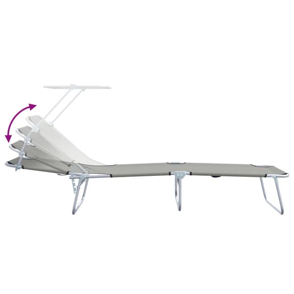 Solstol 2 pcs Grå 58 x 188 x 77cm Polyester