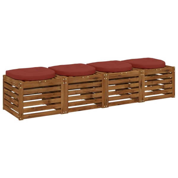 4-delade Sittdynor 4 st 100% Polyester Röd 40 x 40 x 5 cm