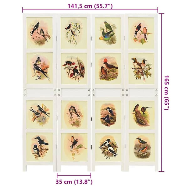 Romdivider Panel Vit 141,5 x 165 cm MDF
