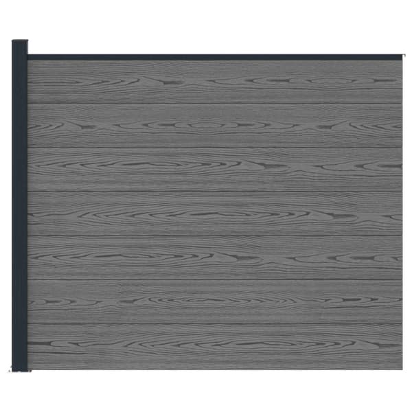 Stängselpanel WPC och aluminium Grå