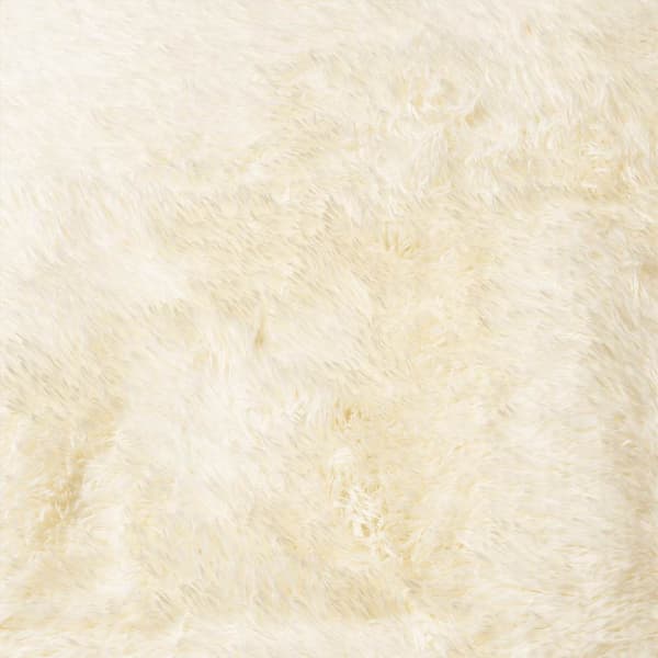 Ryamatta med lång lugg NAVARRA gräddvit 60x100 cm polyester