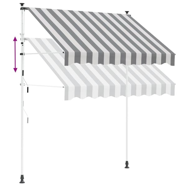 Manuell Utdragbar Markis Antracit och vitt 150 cm