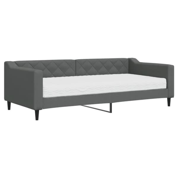Dagbädd med madrass mörkgrå 90x200 cm tyg