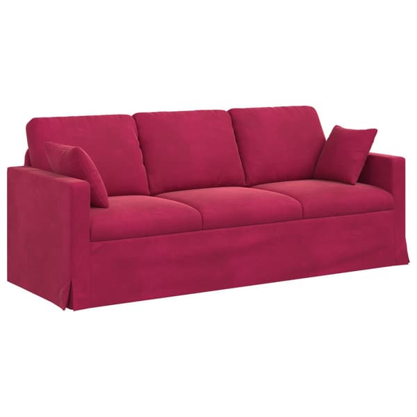 Soffset 2 pcs Vinröd 198 x 78 x 80 cm Sammet