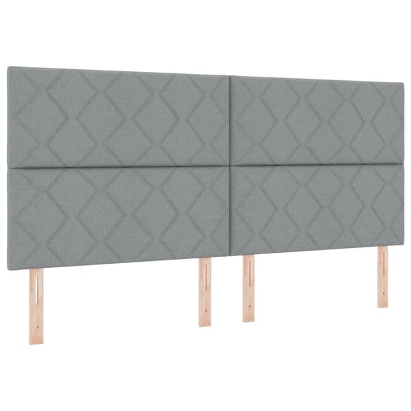 Bäddfjäder med LED-ljusslingor Ljusgrå 200 x 200 cm tyg