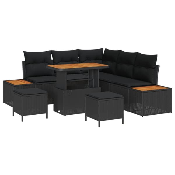 Trädgårdsoffset 8 pcs Svart konstrotting