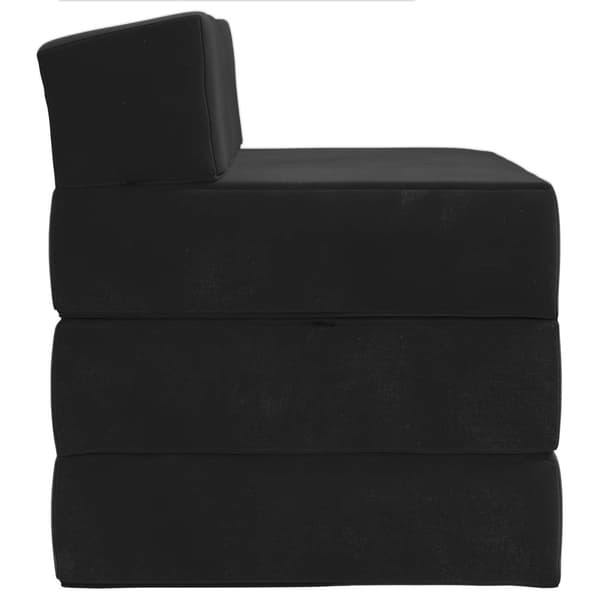 Fällbar Soffbed Svart 200 x 70 x 10 cm Sammet