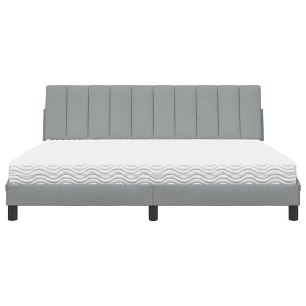 Bed with Mattress "Hanko" Light Grey 180x200 cm Fabric
