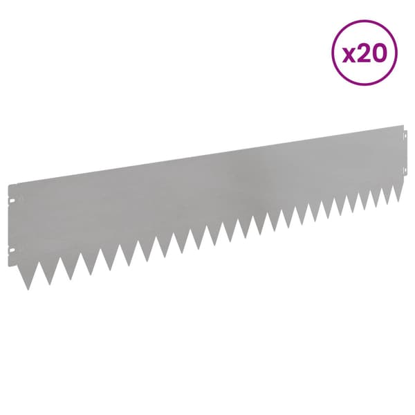 Kant för gräsmatta 20 pcs 103 x 20 cm Stål Silver