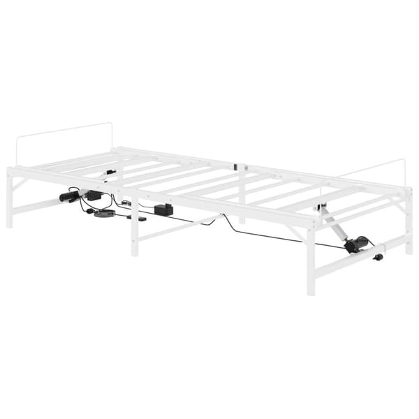 Elektrisk Justerbar Säng Ram Vit 75 x 190 cm Stål