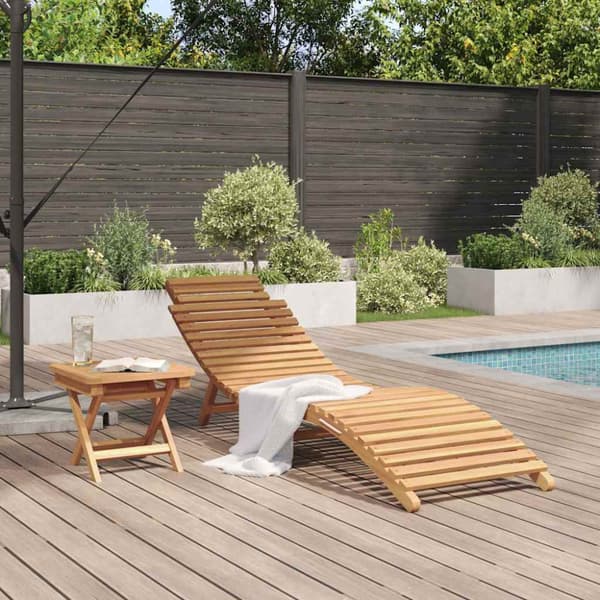 Solstol 2 pcs Brun Massivt teakträ
