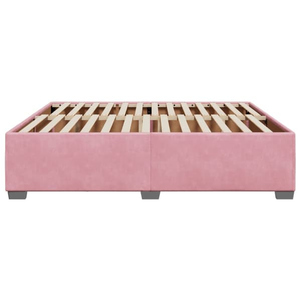 Sängram rosa 200x200 cm sammet