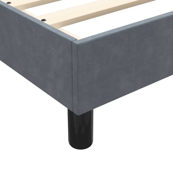Ramsäng med madrass mörkgrå 160x210 cm sammet