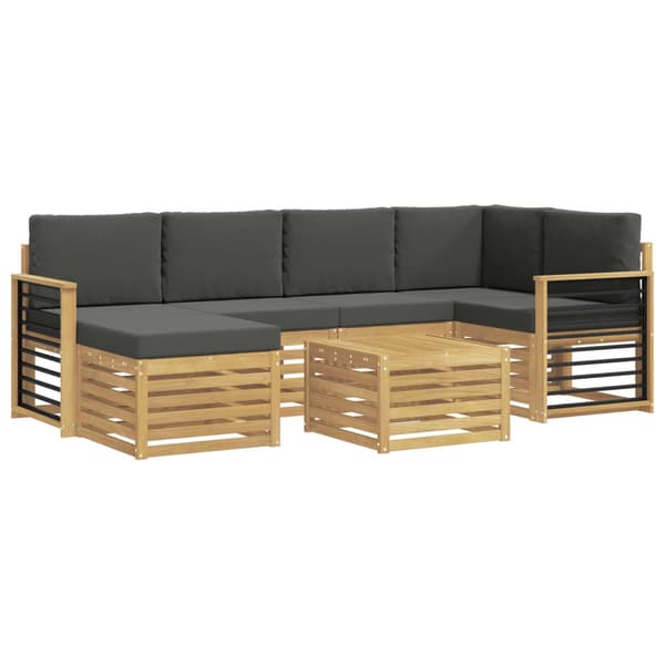 Utomhussoffset 7 pcs Vit och antracit Polyester