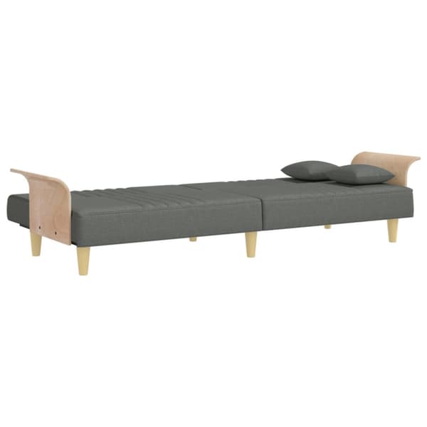 Bäddsoffa med armstöd mörkgrå tyg