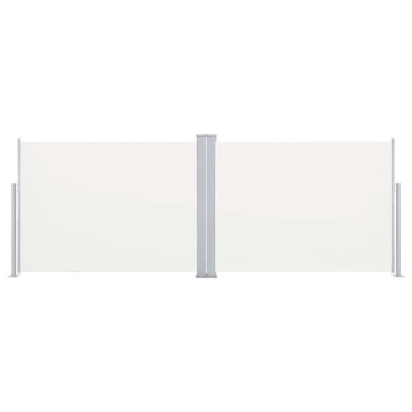 Infällbar sidomarkis gräddvit 100x1000 cm