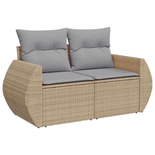 Trädgårdsoffset 10 pcs Beige konstrotting