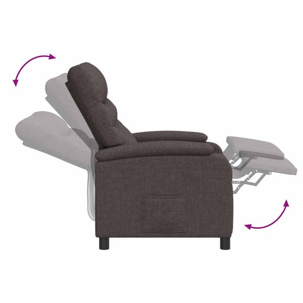 Massagefåtölj Mörkbrun Tyg