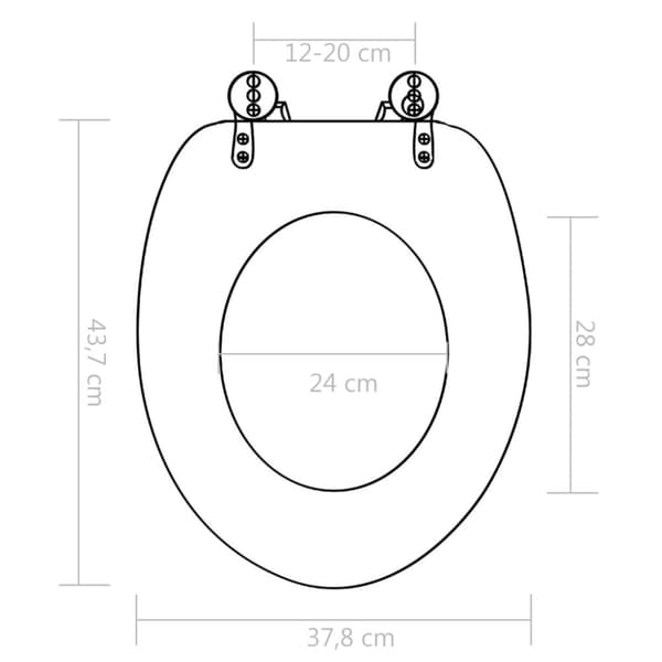 Toalettsits med lock MDF bambudesign