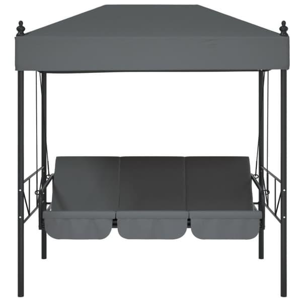 Hammock med tak mörkgrå stål
