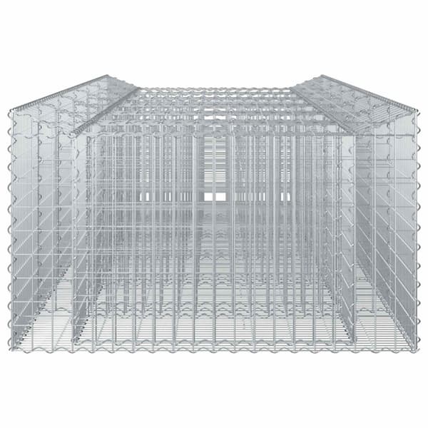 Gabion upphöjd säng 2 pcs Silver