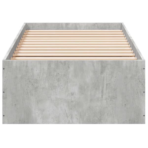 Golvsängsram Betonggrå 80 x 200 cm Konstruerat trä