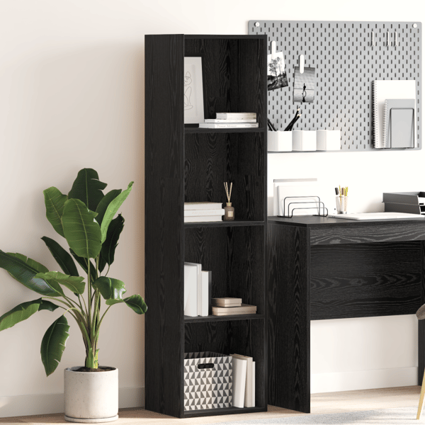 Hyllsystem Svart Ek 40 x 30 x 152 cm Konstruerat trä