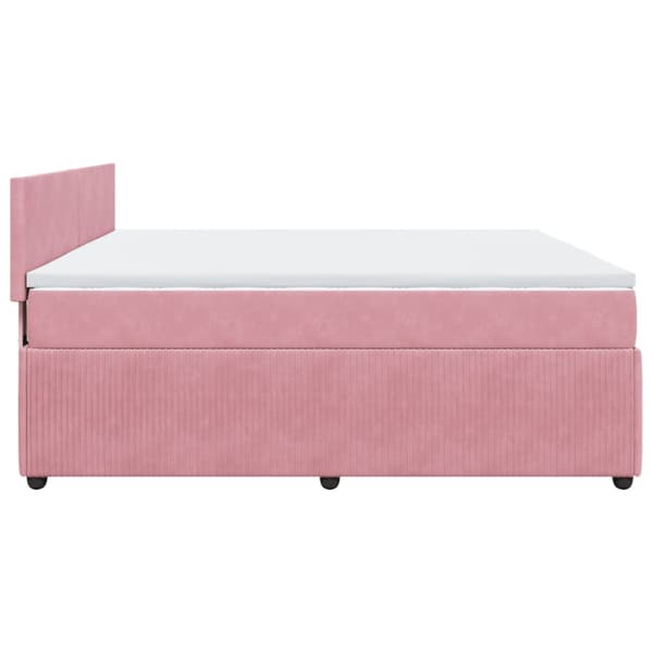 Ramsäng med madrass rosa 200x200 cm sammet