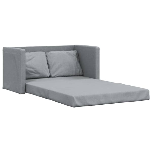 Golvbäddsoffa 2-i-1 ljusgrå 112x174x55 cm tyg