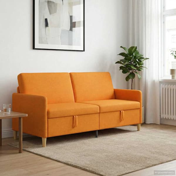 Soffa med förvaring Mörkgul 192 x 78 x 87 cm Polyester