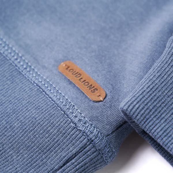 Barnhoodie blå melange 104