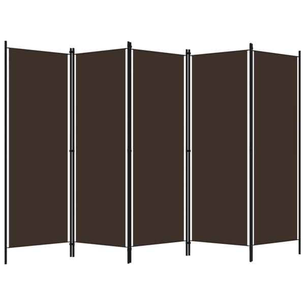 Rumsavdelare 5 paneler brun 250x180 cm