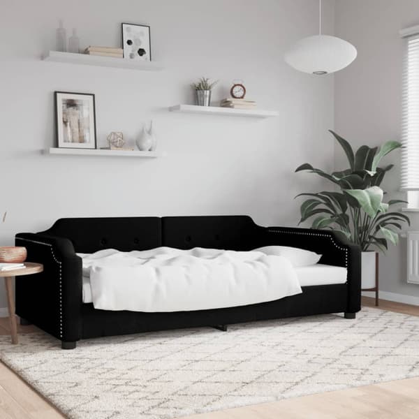 Dagbädd svart 90x190 cm tyg