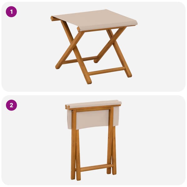 Deck Chair 2 pcs Massiv Eukalyptus Trä Beige
