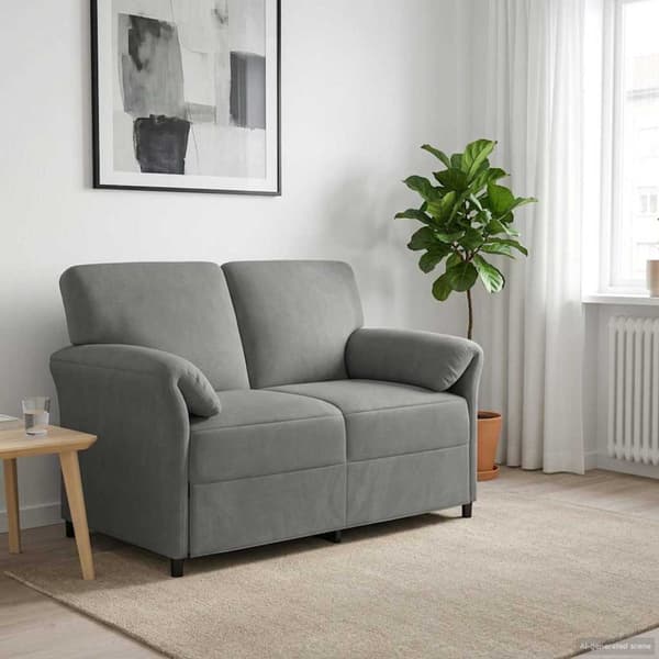2-sits soffa Mörkgrå 138 x 83 x 95 cm Sammet