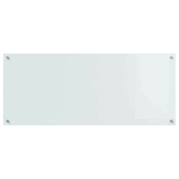 Köksskydd 2 pcs Vit 120 x 50 cm härdat glas