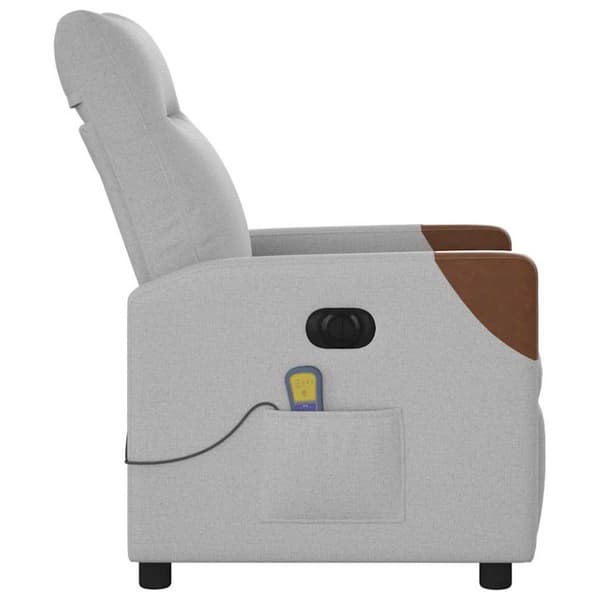 Elektrisk massagefåtölj molngrå tyg