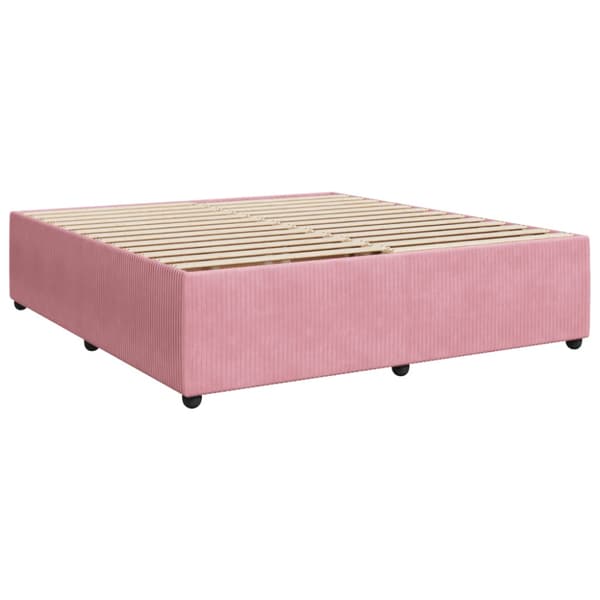 Ramsäng med madrass rosa 200x200 cm sammet