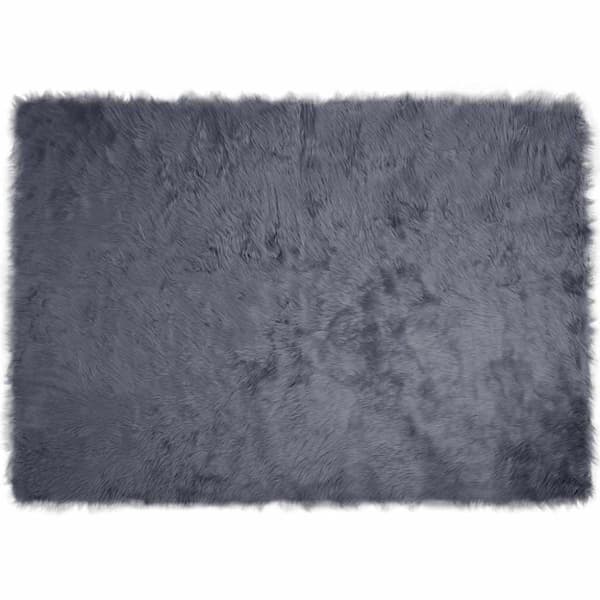 Fuskfäll matta TAFALLA Antracit 140 x 200 cm Polyester