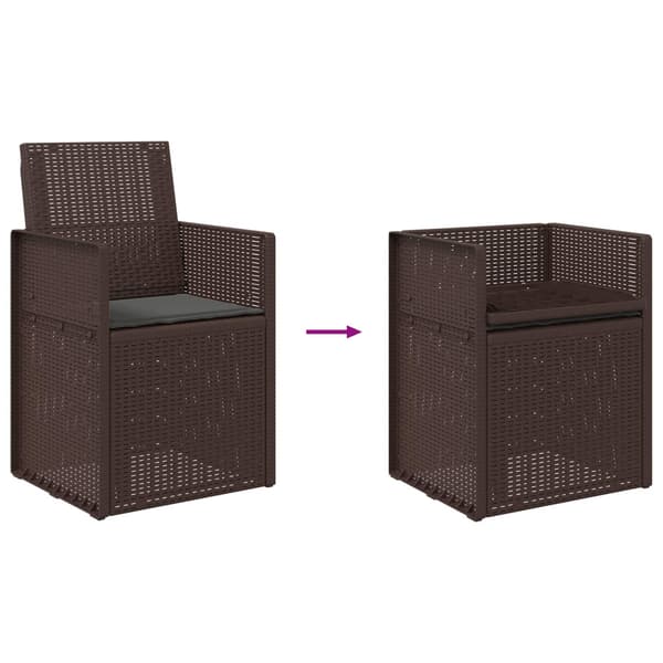 Trädgårdsmatstolar 2 pcs Brun och antracit PP