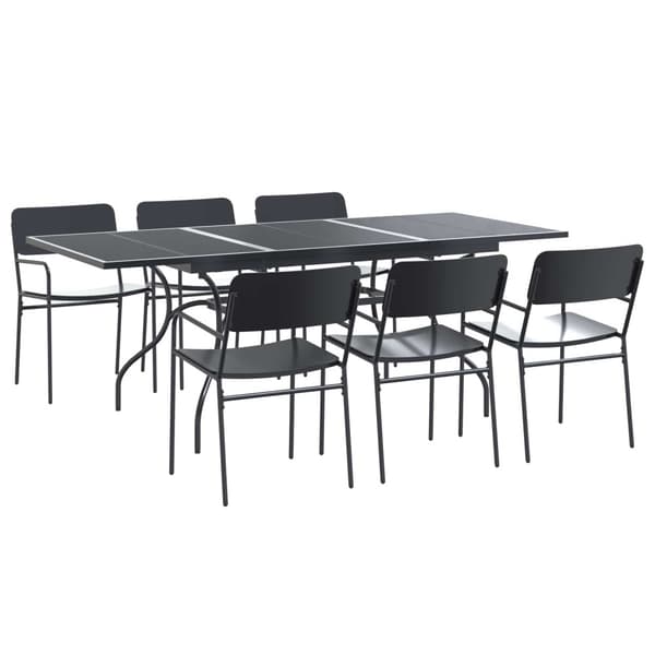 Trädgårdsmöbelset 7 pcs Antracit Stål