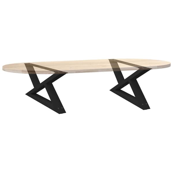 Soffbordsben 2 st svarta 70x(30-31,3) cm stål