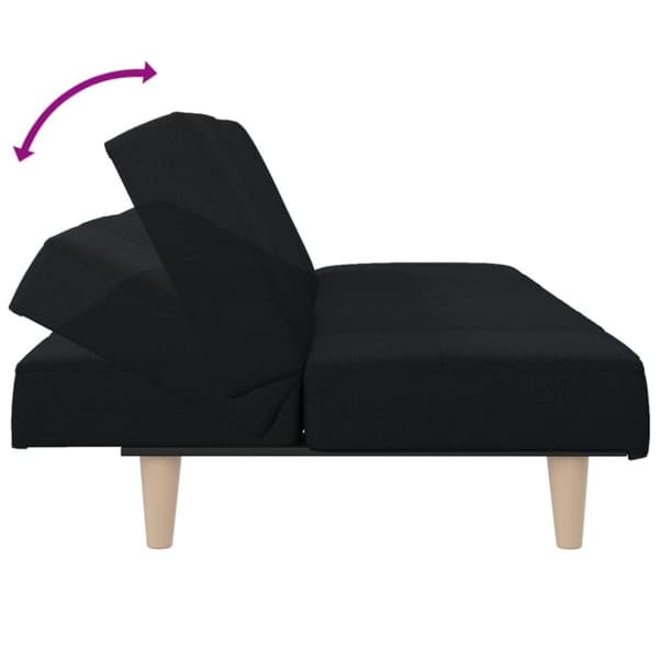 Bäddsoffa svart tyg