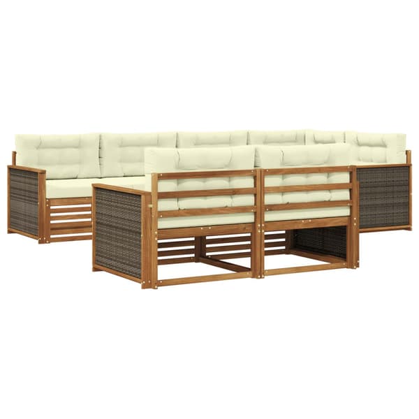 Utomhussoffset 7 pcs Naturlig och Grädde
