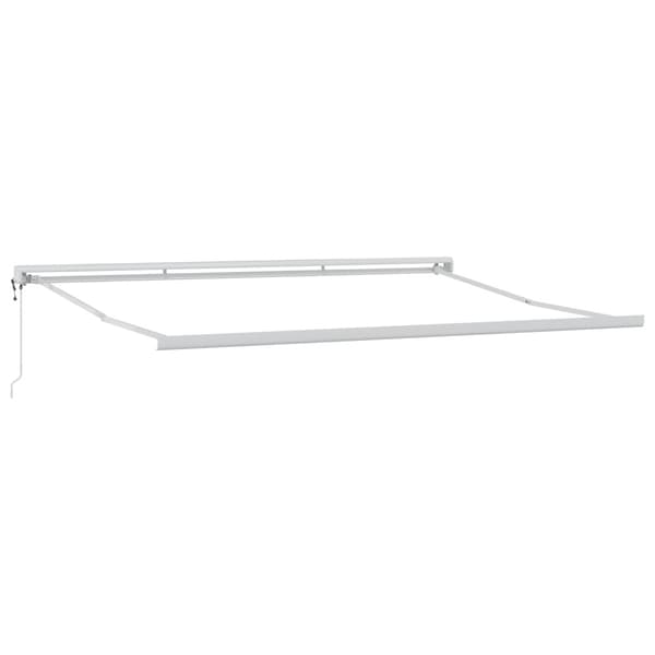 Utfällbar markis Grön och Vit 400 × 350 cm Polyester och Stål