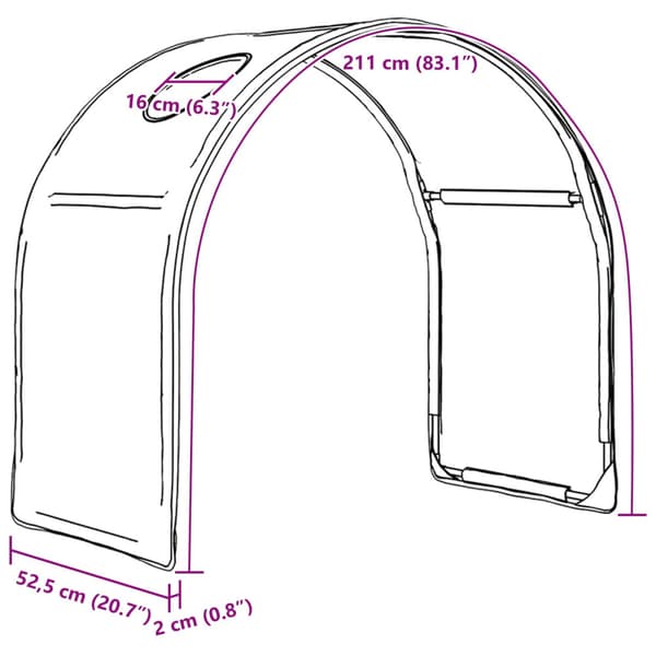 Sängtunnel 2 pcs Vit 211 x 52,5 x 2 cm Polyester