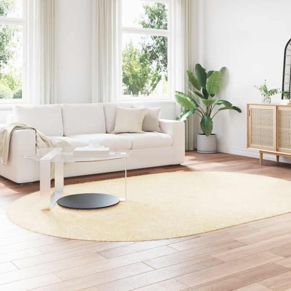 Ryamatta med lång lugg NAVARRA gräddvit 300x200 cm polyester