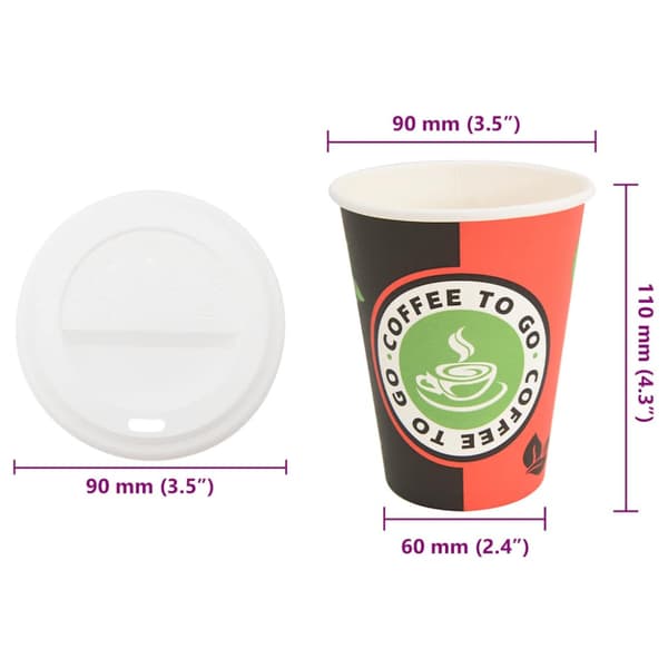 Kaffekoppar i papper med lock 1000 st 4oz 100ml