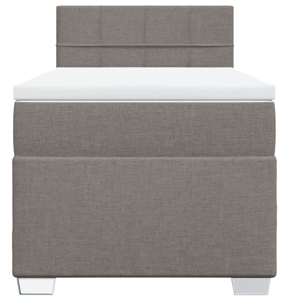 Ramsäng med madrass taupe 90x190 cm tyg