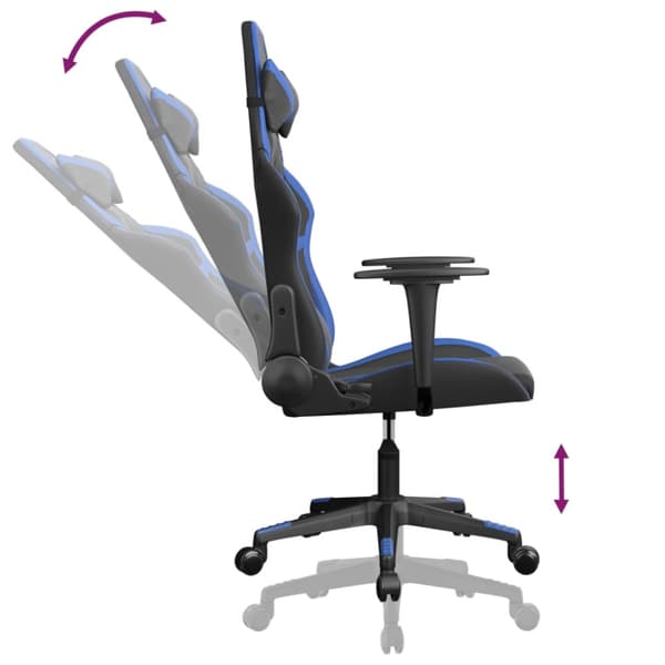 Gamingstol svart och blå konstläder